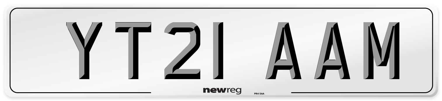 YT21 AAM Number Plate from New Reg